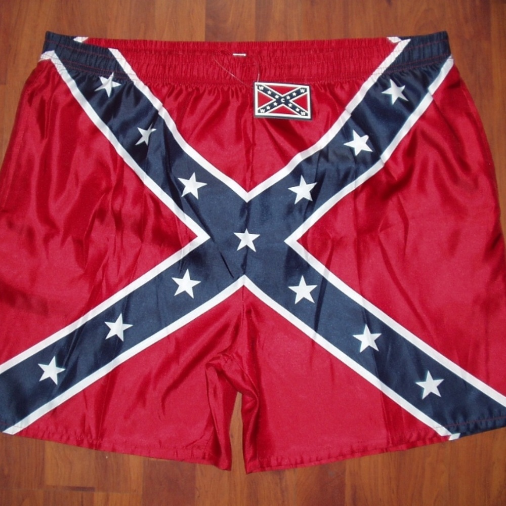 Men Battle Flag Swim Trunks